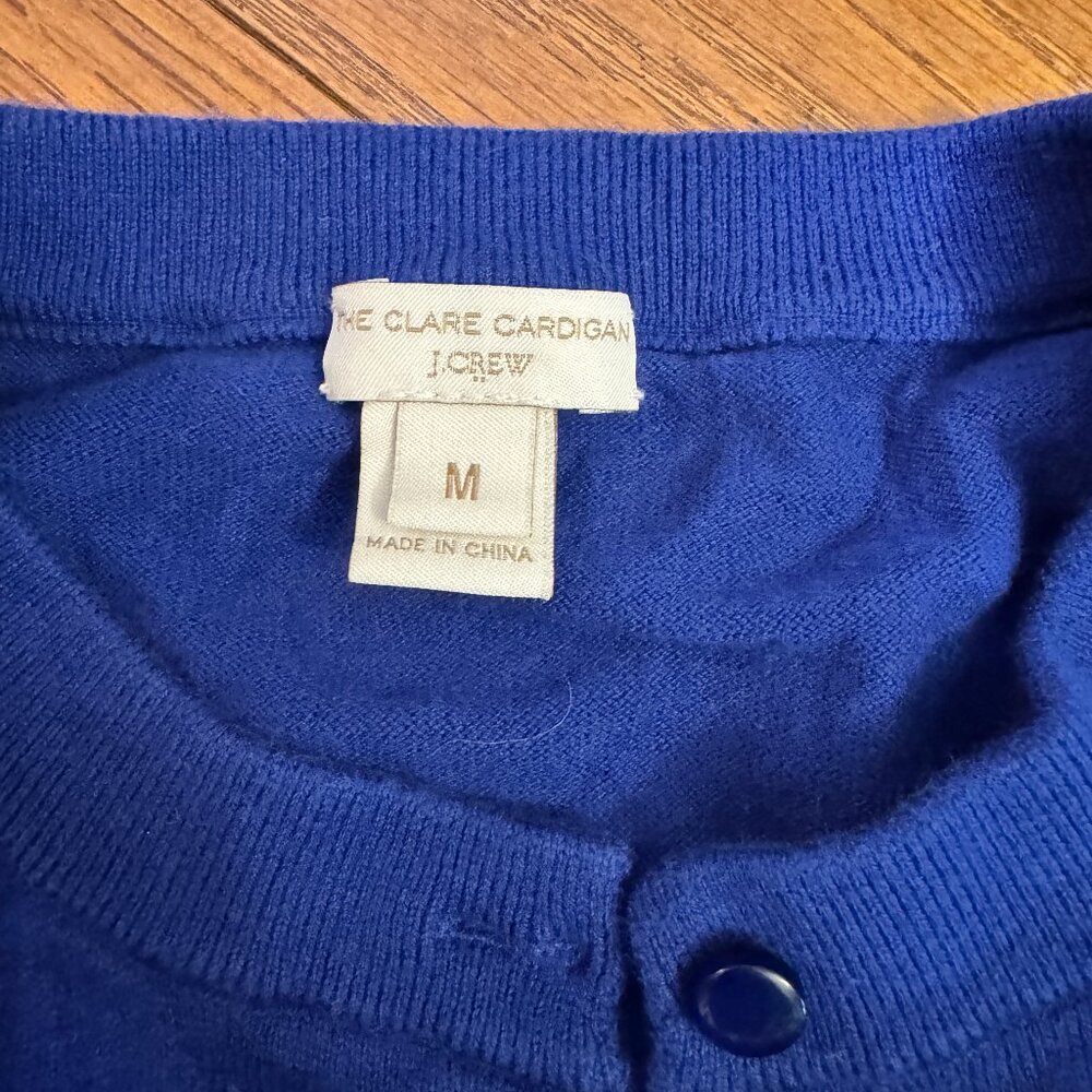 J.Cew Factory The Claire Cardigan Medium 3/4 Sleeve Cardigan Style - 14041 Blue - Picture 2 of 8